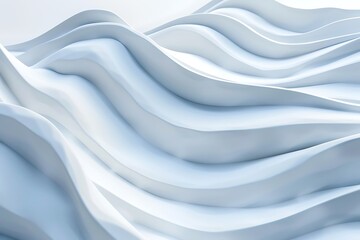 Obraz premium Abstract White Waves Pattern with Smooth Curves and Flowing Design