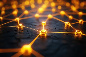 Illuminated Network Nodes on Dark Surface