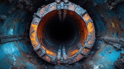 Fototapeta premium Rusty, dirty industrial drill bit close-up.