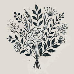 boquet, illustrasion, logo, icon