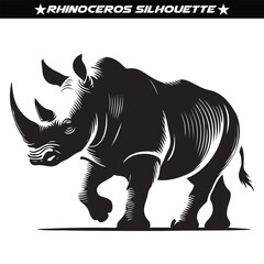 Rhinoceros silhouette, high quality editable vector