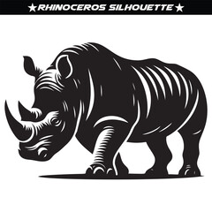 Fototapeta premium Rhinoceros silhouette, high quality editable vector