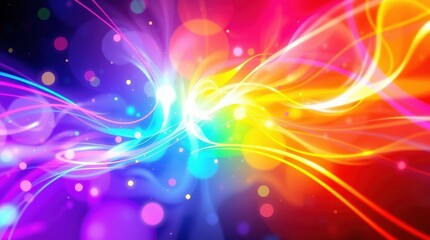 Fototapeta premium Abstract cosmic background with vibrant colors and bright light bursts