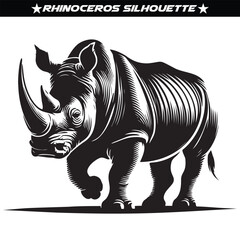 Rhinoceros silhouette, high quality editable vector