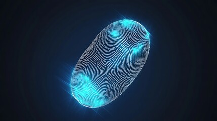 A sleek, futuristic depiction of biometric fingerprint scanning for security, illustrating the advanced technologies in identity verification and password protection in a secure, digital world.