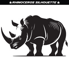 Fototapeta premium Rhinoceros silhouette, high quality editable vector
