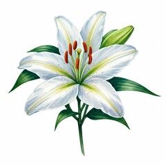 Obraz premium Elegant White Lily Blossom 