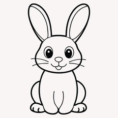 Obraz premium Simple Rabbit Outline for Coloring Fun