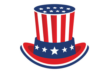 4th of july independence day hat vector illustration