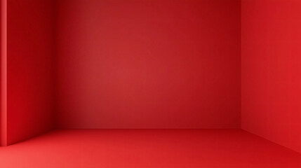 Empty red room with studio lighting 