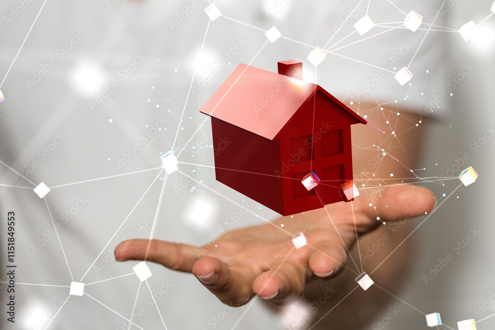 Poster house. data Big data visualization background.Abstract technology