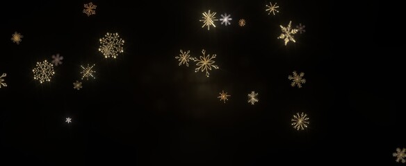 Snowflakes - With Realistic Snowflakes Overlay On Light Silver Backdrop. Xmas Holidays