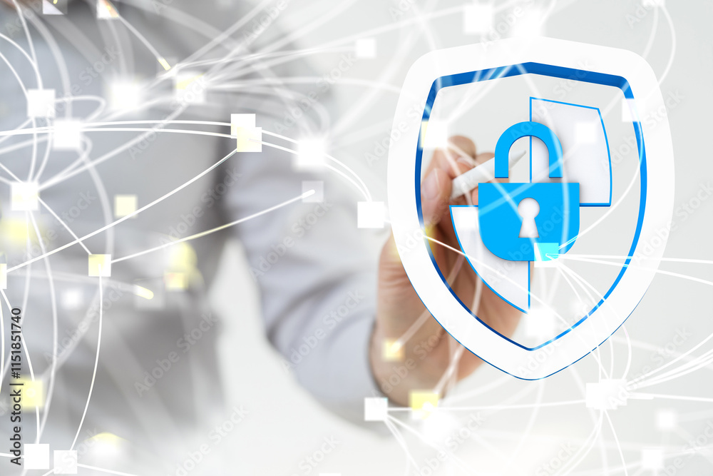 Poster security data code digital concept