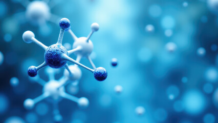 Image of a semaglutide molecule with a blue background.