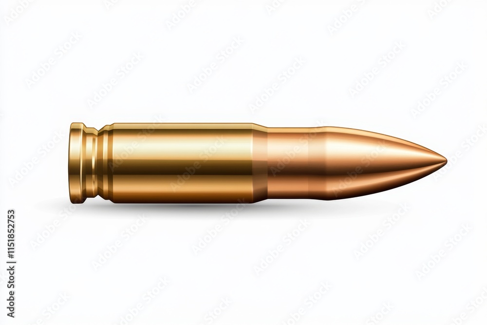 Aufkleber a clean illustration of a bullet, placed against a plain white background with minimal shadow effect