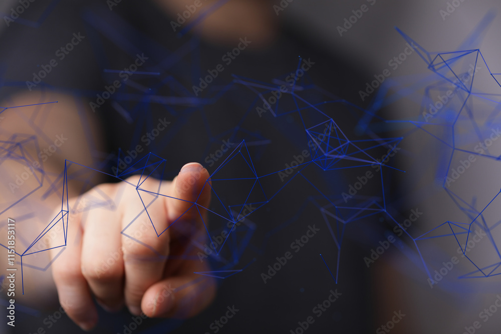 Poster touch Futuristic wave, Futuristic data stream