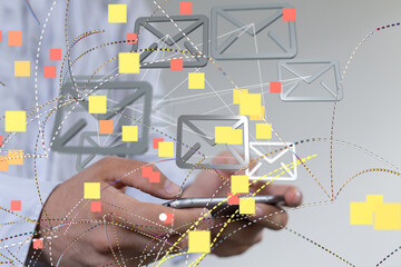 Online people network. Using internet for communication..