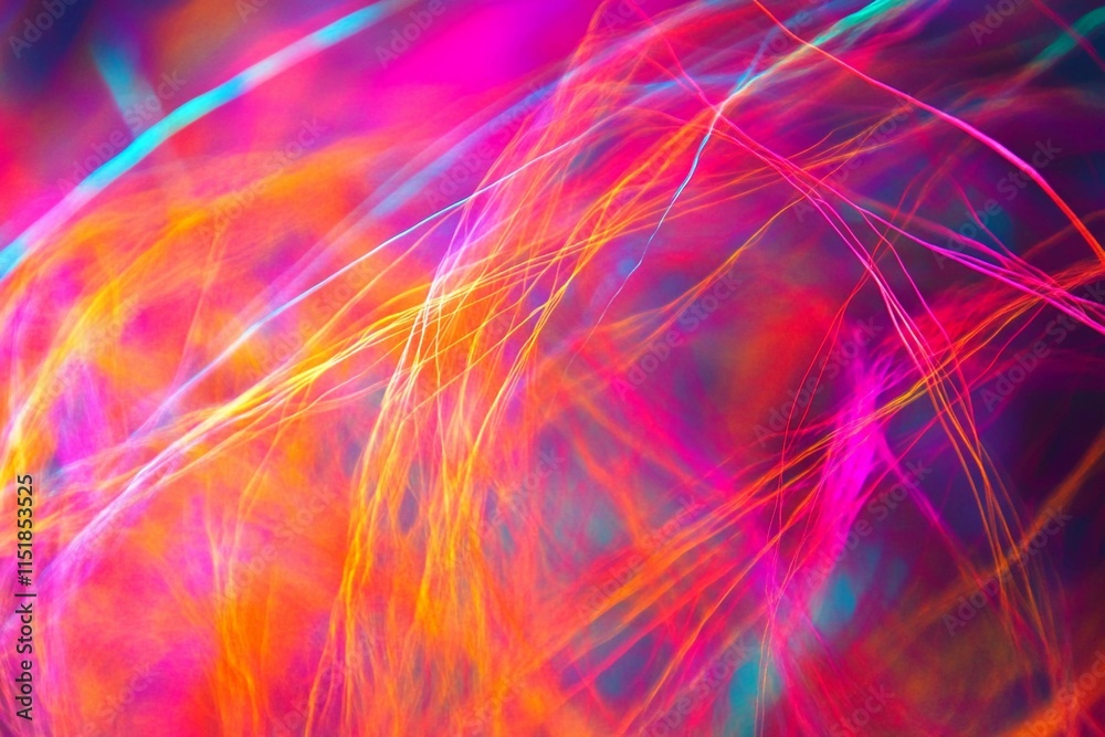Poster colored lines create an abstract network on a vibrant background. generative ai