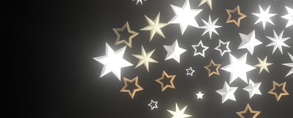 Christmas Star Plummet: Astonishing 3D Illustration Depicting Falling Holiday Stardust