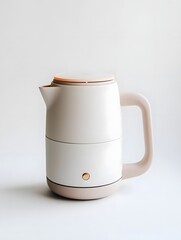 A modern electric kettle with a sleek design and minimalist aesthetic.