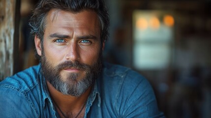 Obraz premium portrait of handsome old man with beard