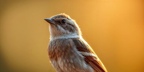 Fototapeta premium Close-Up of a Bird Against Warm Sunset Glow