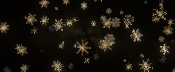 Snowflake Dance: Radiant 3D Illustration Showcasing Falling Christmas Snowflakes in Harmony