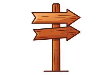 wooden arrow sign vector illustration on white background