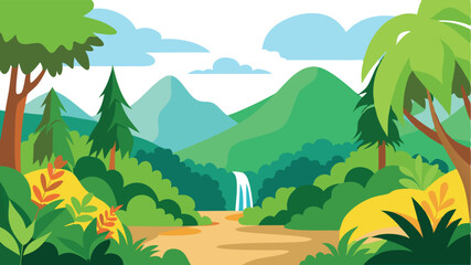 jungle landscape background vector illustration