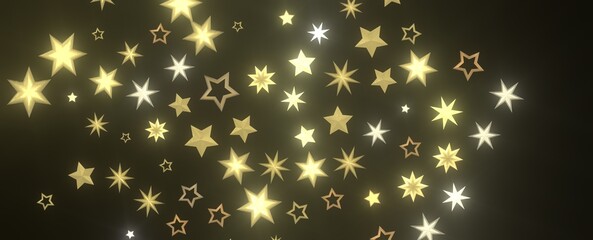 Celestial Christmas Plummet: Dynamic 3D Illustration of Falling Festive Celestial Objects