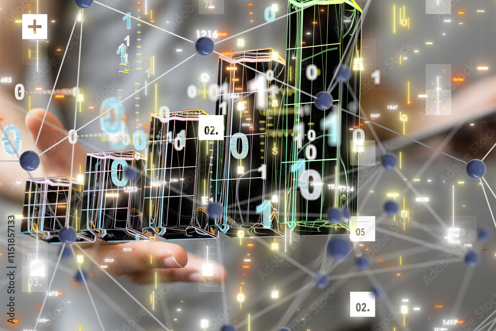 Aufkleber diagram futuristic wave, futuristic data stream
