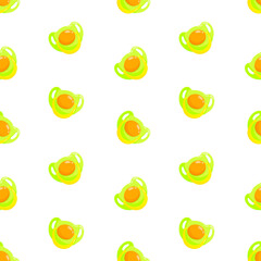 Green dummies vector seamless pattern. Front view pacifiers. Background, print, packaging design