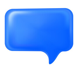 Blue square speech bubble chat isolated, vector illustration icon