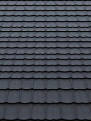 Fototapeta premium Seamless pattern of dark, matte roof tiles , pattern design, spanish tile