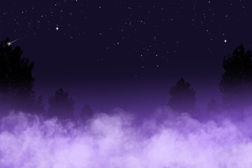 Background thick fog forest