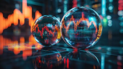 Global Finance Stock Market Data in Crystal Spheres