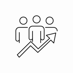 team, increase, statistics, icon, vector, sign