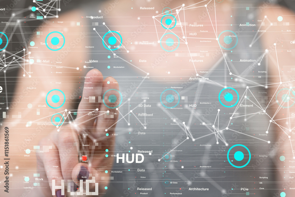 Wall mural neural network 3d illustration. big data and cybersecurity