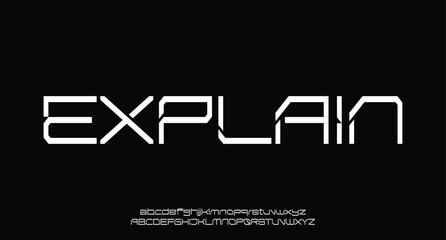 Abstract digital modern alphabet font.Minimal slim typography monogram font style. Vector illustration and tech font.
