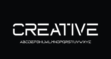 Modern abstract digital alphabet font. Minimal technology typography, Creative urban sport fashion futuristic font and with numbers. vector illustration

