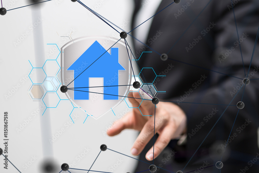 Poster house. data Big data visualization background.Abstract technology