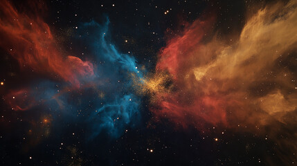 Fototapeta premium Faszinierendes Nebelbild im Alls mit leuchtenden Farben und Tiefen
