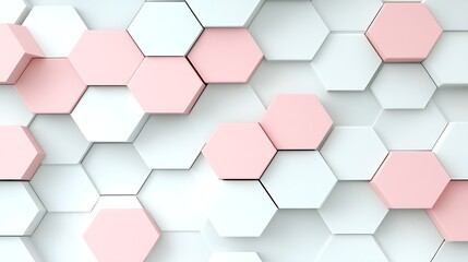 Naklejka premium Pink and White Hexagon Pattern Background
