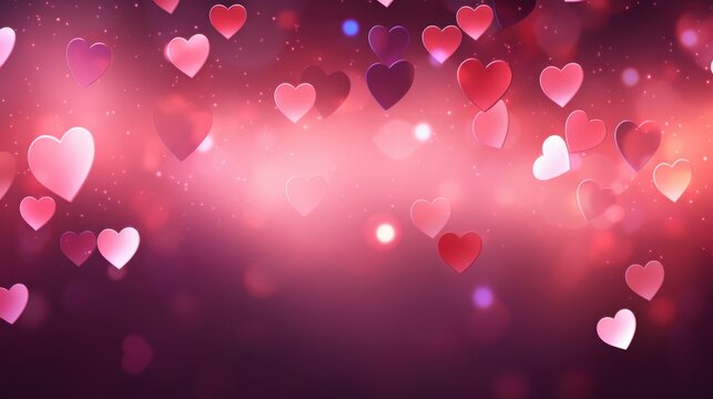 photograph of A seamless loop of animated heart patterns and sparkles in red and pink tones, set against a glowing gradient for continuous playback.