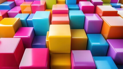 Obraz premium Vibrant Colorful Cubes Abstract Background
