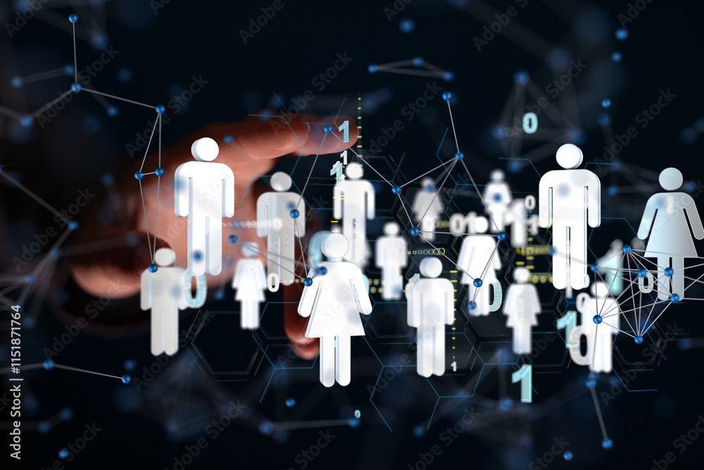 Poster Abstract technology group and data 3d
