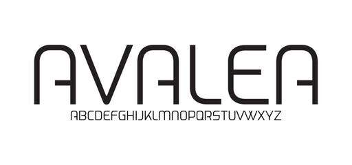 Abstract minimal modern alphabet fonts. Typography technology vector illustration
