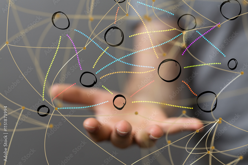 Poster communication network digital group connect