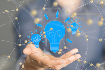 Neural network 3D illustration. Big data and cybersecurity