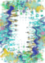 An abstract transparent psychedelic wavy vignette border design element.
